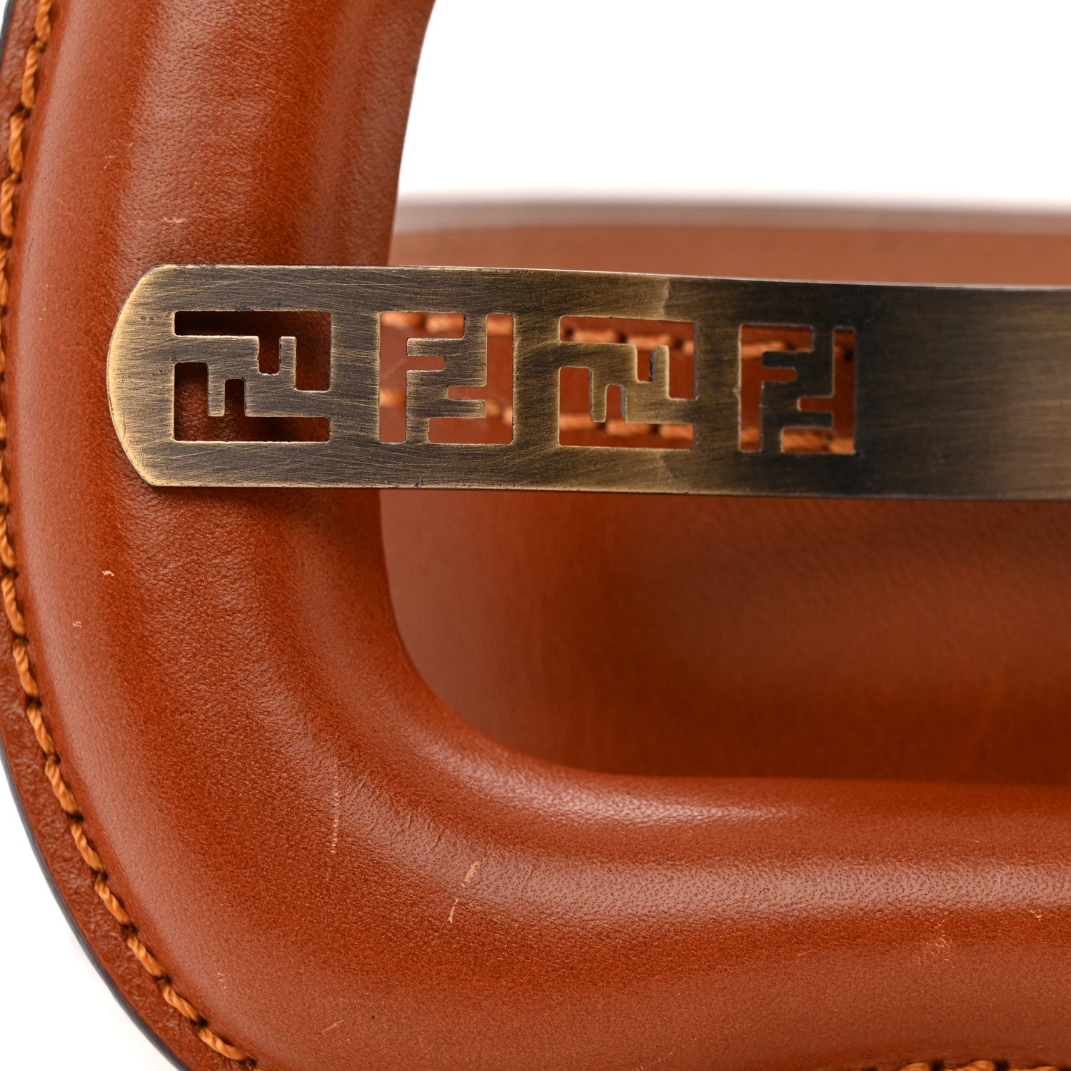 Calfskin B Wide Belt 70 28 Brown - Image 6