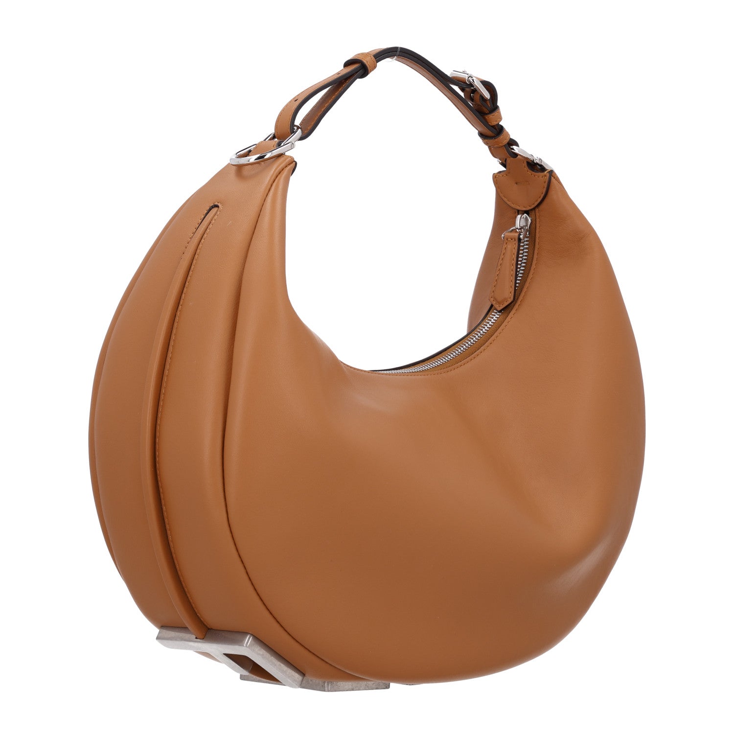 Vitello Grace Matte Medium Fendigraphy Hobo Bag Caramello - Image 3