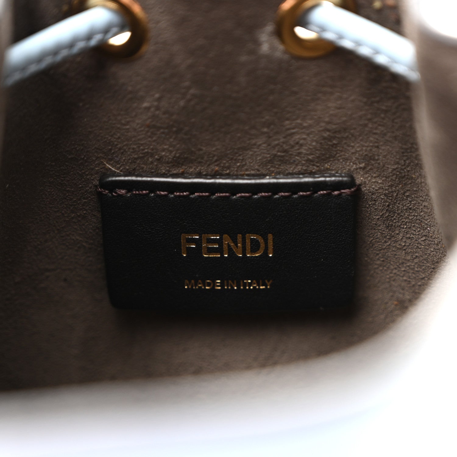 Vitello King F is Fendi Logo Embossed Mini Mon Tresor Bucket Bag Azzurro Baby Azzurro Baby - Image 6
