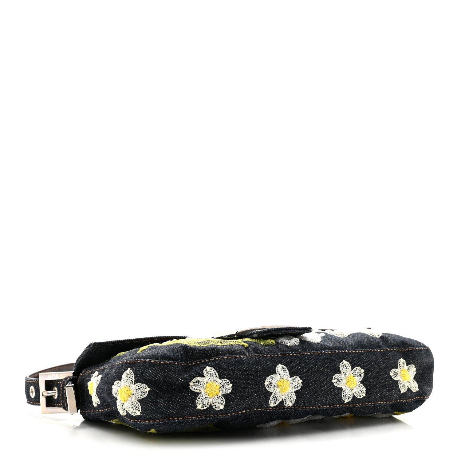 Denim Flower Applique Baguette Blue - Image 4