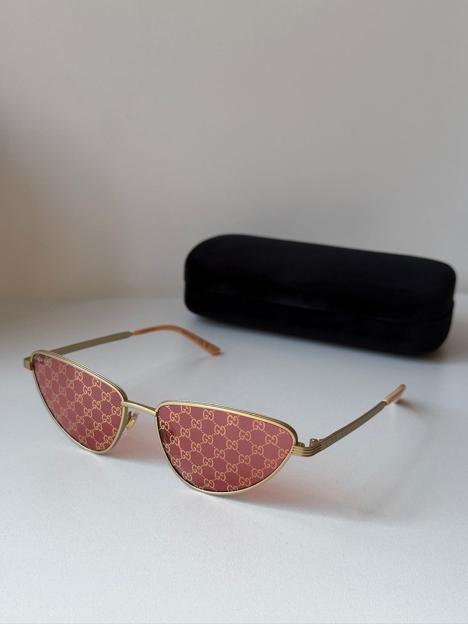 Gucci GG1879S Metal Cat Eye Sunglasses in Gold Mirror Lens - 图片 3