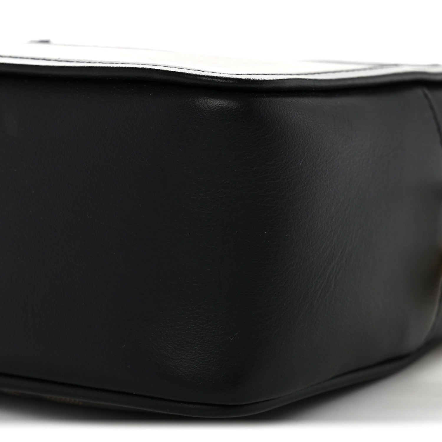 Glazed Fabric Vitello Century FF 1974 Stamp Patch Mini Camera Case Mogano Panna Black - Image 10