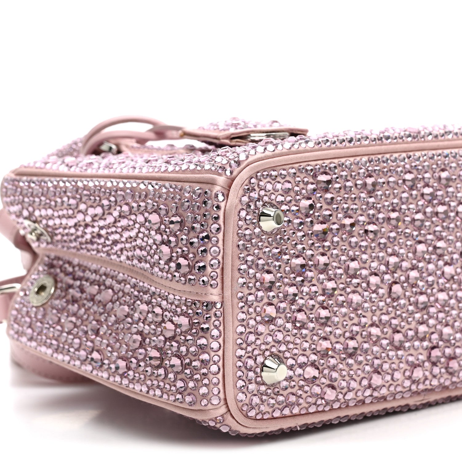 Satin Crystal Mini Galleria Double Zip Tote Alabastro - Image 9