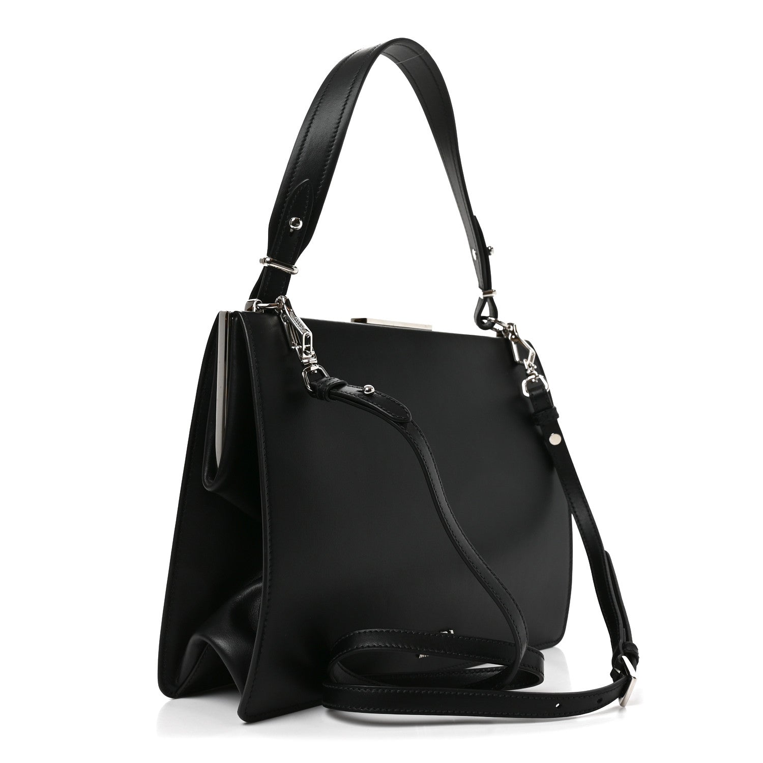 City Calfskin Palm Tree Print Light Frame Bag Black Mare - 图片 3