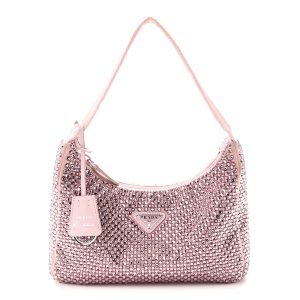 Satin Crystal Mini Re-Edition 2000 Bag Alabastro