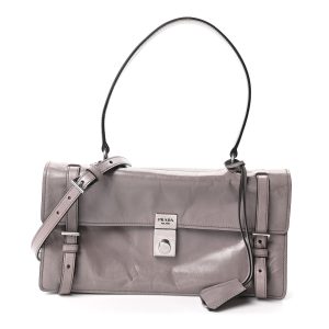 Glossy Calfskin Medium Sound Shoulder Bag Peltro