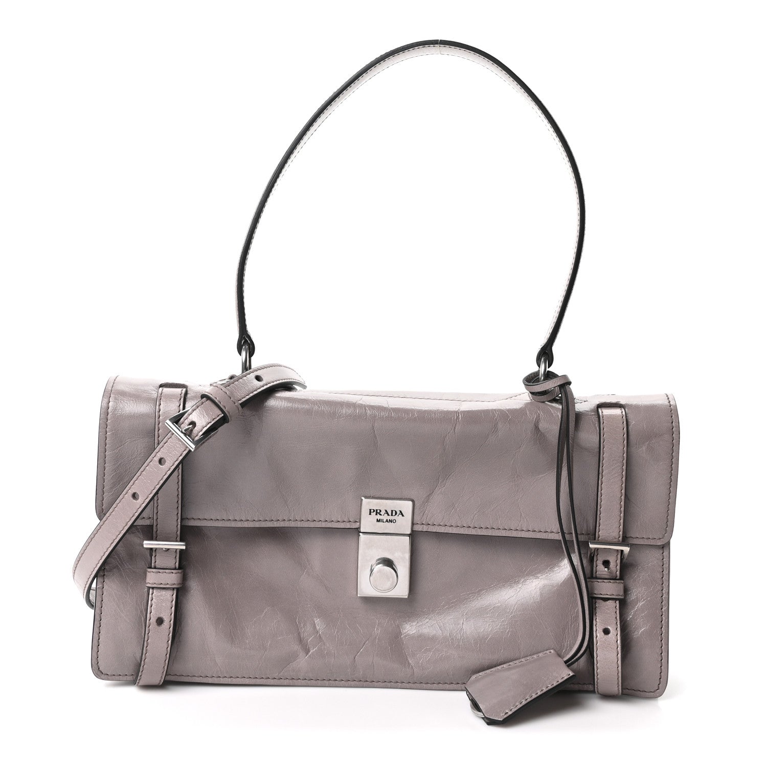 Glossy Calfskin Medium Sound Shoulder Bag Peltro