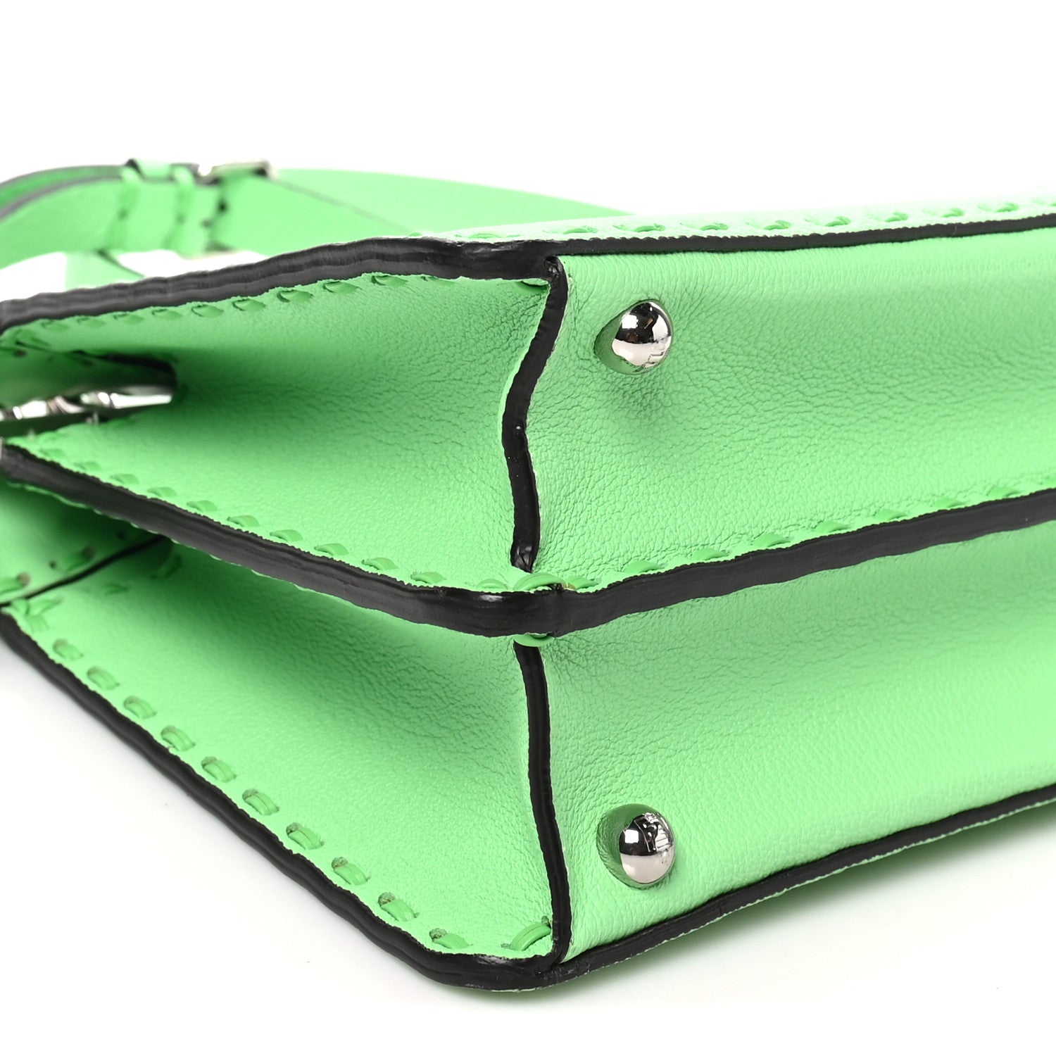 Cuoio Roma Sellerissima Nappa Sintetica Tape Stitch Small Peekaboo I SEE U Satchel Edamame - Image 8