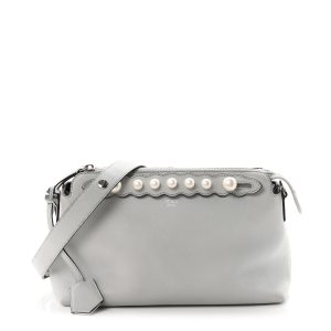 Vitello Dolce Pearl Scalloped Studded Medium By The Way Boston Bag Grigio Perla