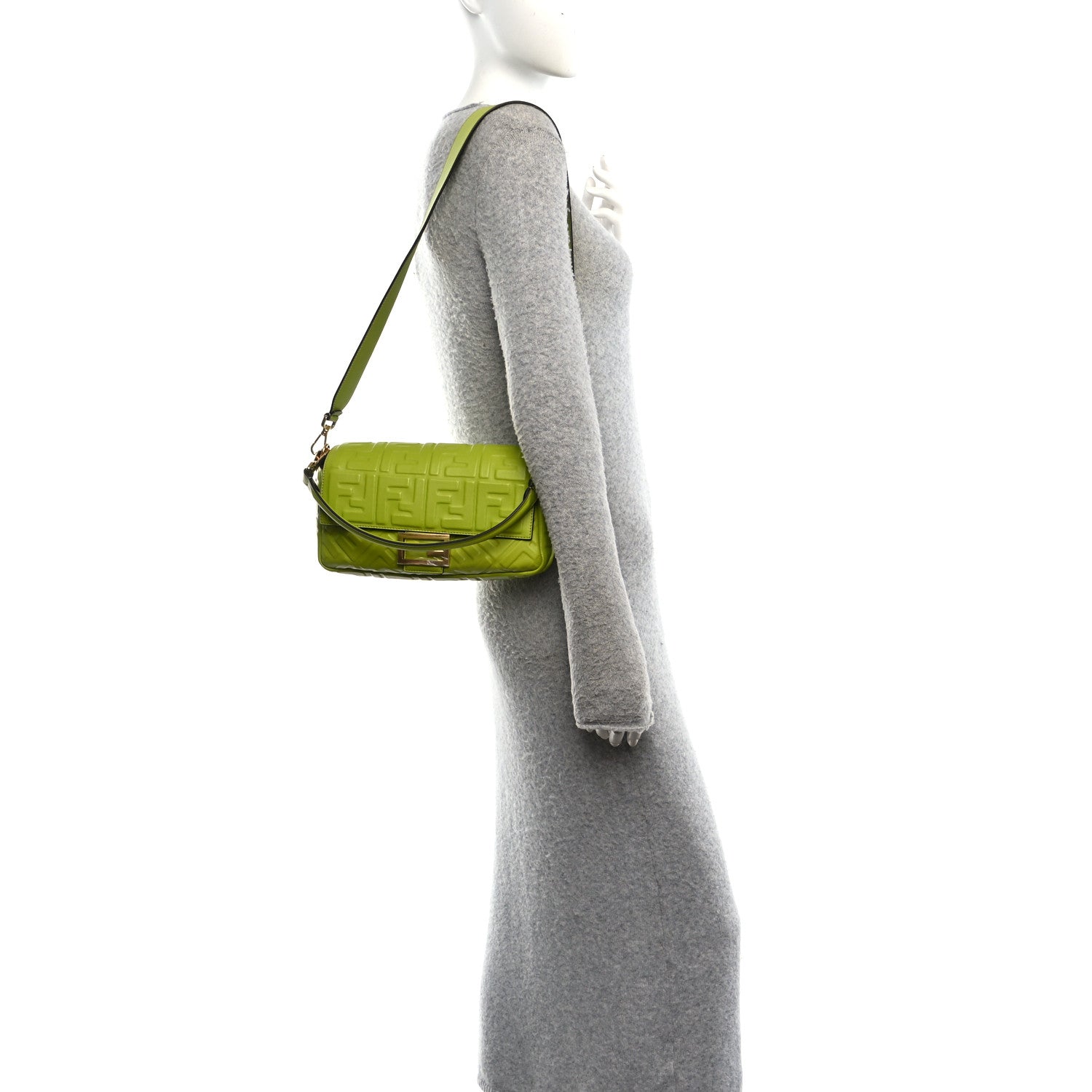 Nappa FF 1974 Embossed Baguette Wasabi - Image 2