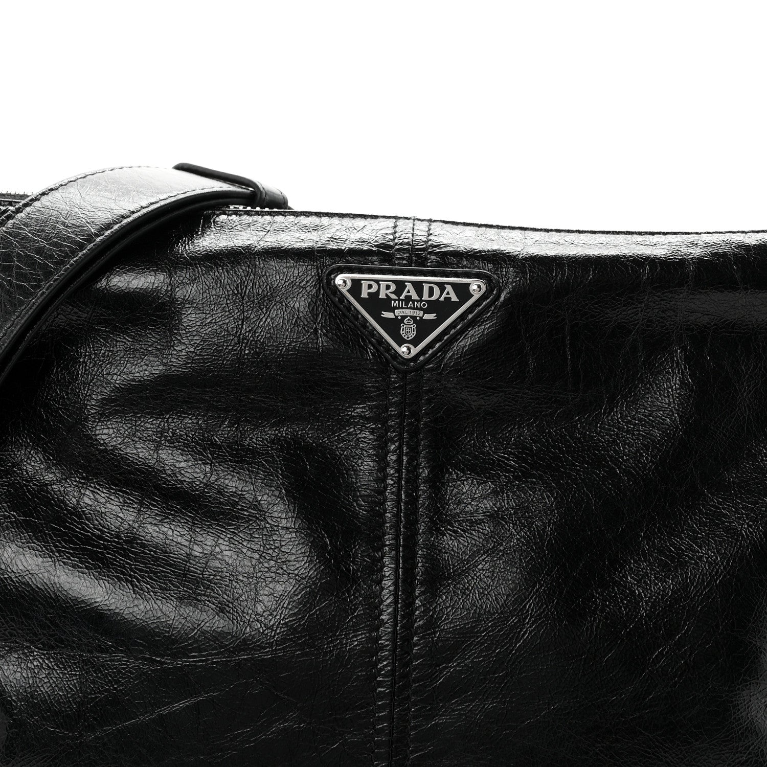 Vitello Shine Shoulder Bag Black - Image 7