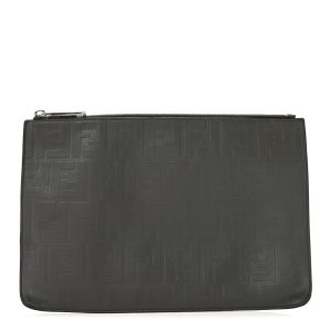 Vitello Grace FF 1974 Embossed Flat Pouch Anthracite