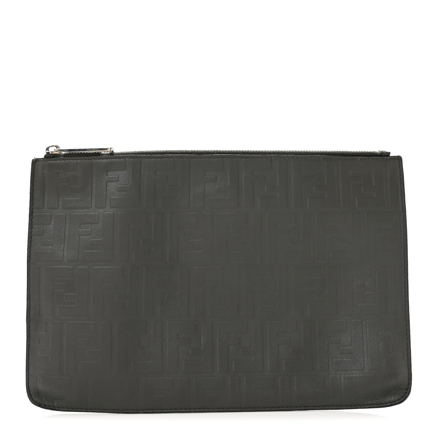 Vitello Grace FF 1974 Embossed Flat Pouch Anthracite