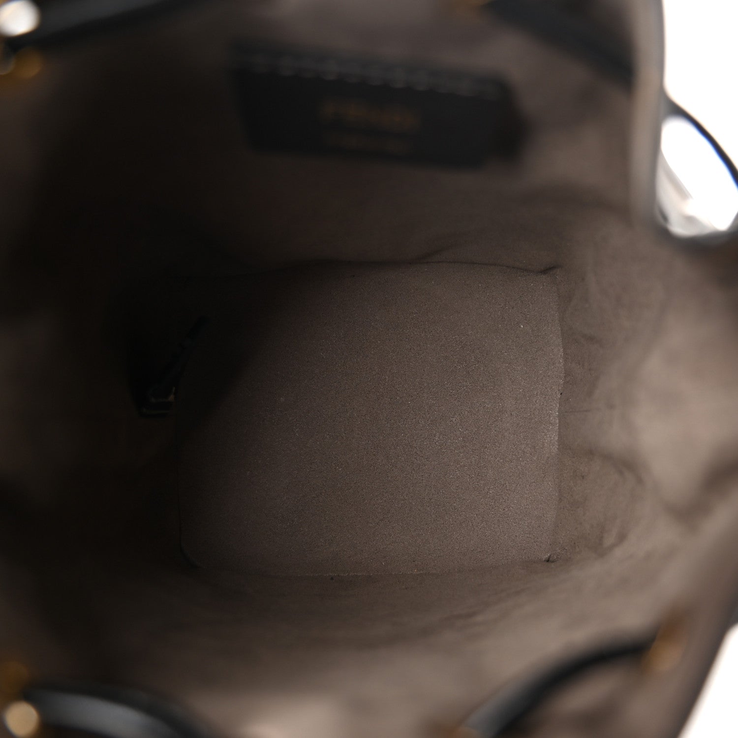 Vitello Liberty F is Fendi Bi-Color FF 1974 Embossed Mini Mon Tresor Bucket Bag Maya Black - Image 5
