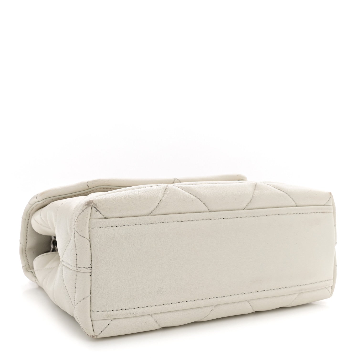 Nappa Triangle Stitched Small Spectrum Bag White - Image 4