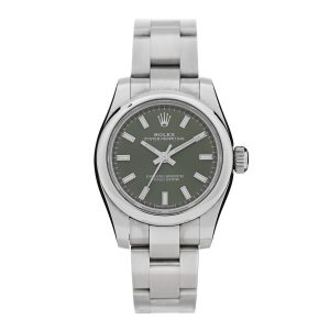 Stainless Steel 26mm Oyster Perpetual Watch Olive Green 176200