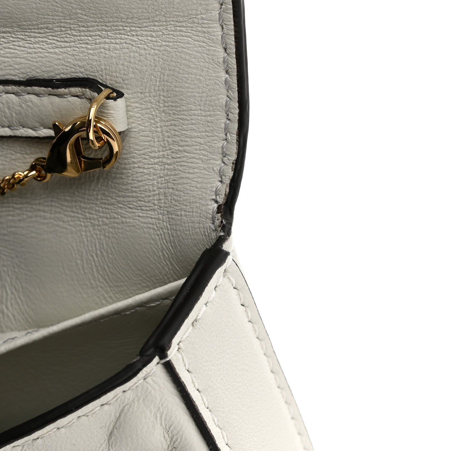 Nappa Matisse FF Embossed Nano Baguette Charm White - Image 10