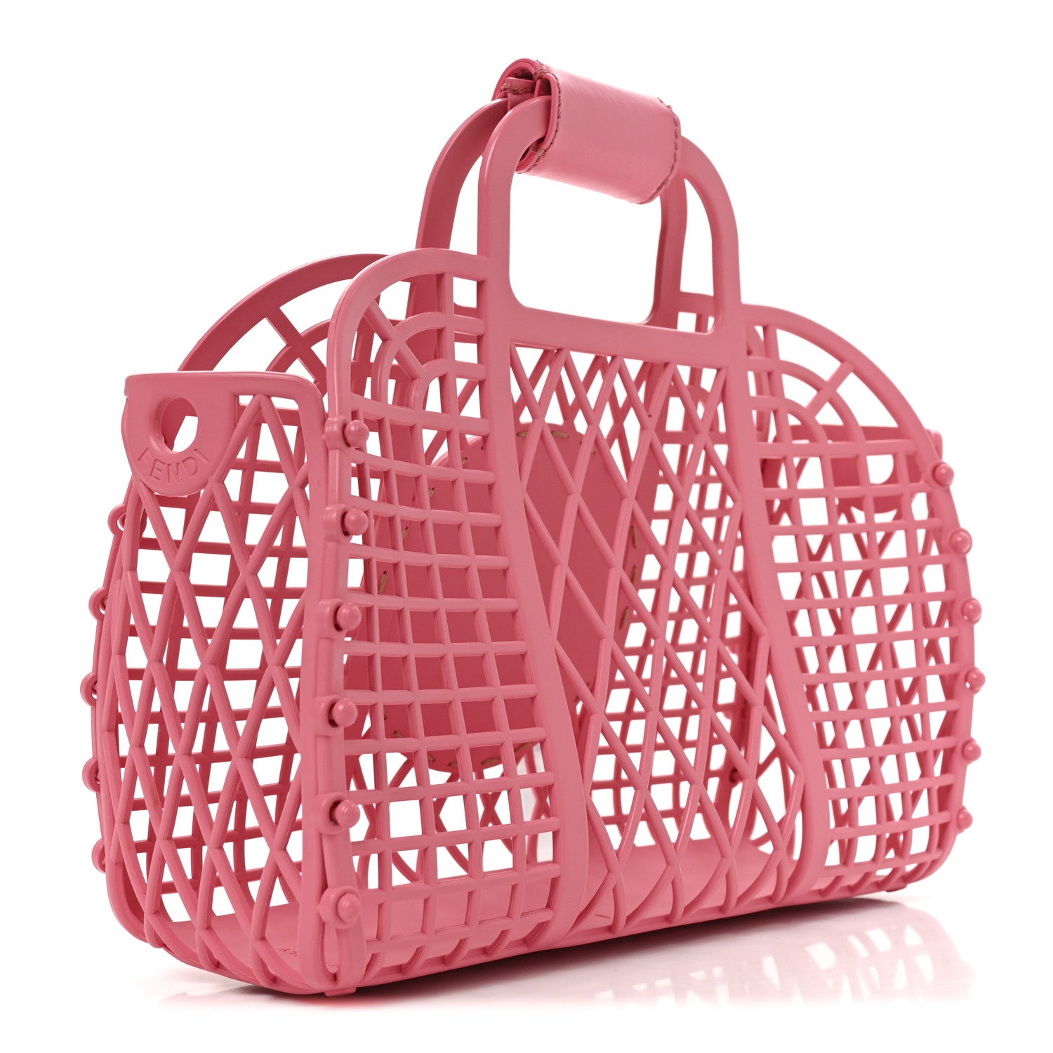 Recycled Plastic Vitello Liberty Matte Small Fendi Basket Rosa - Image 3