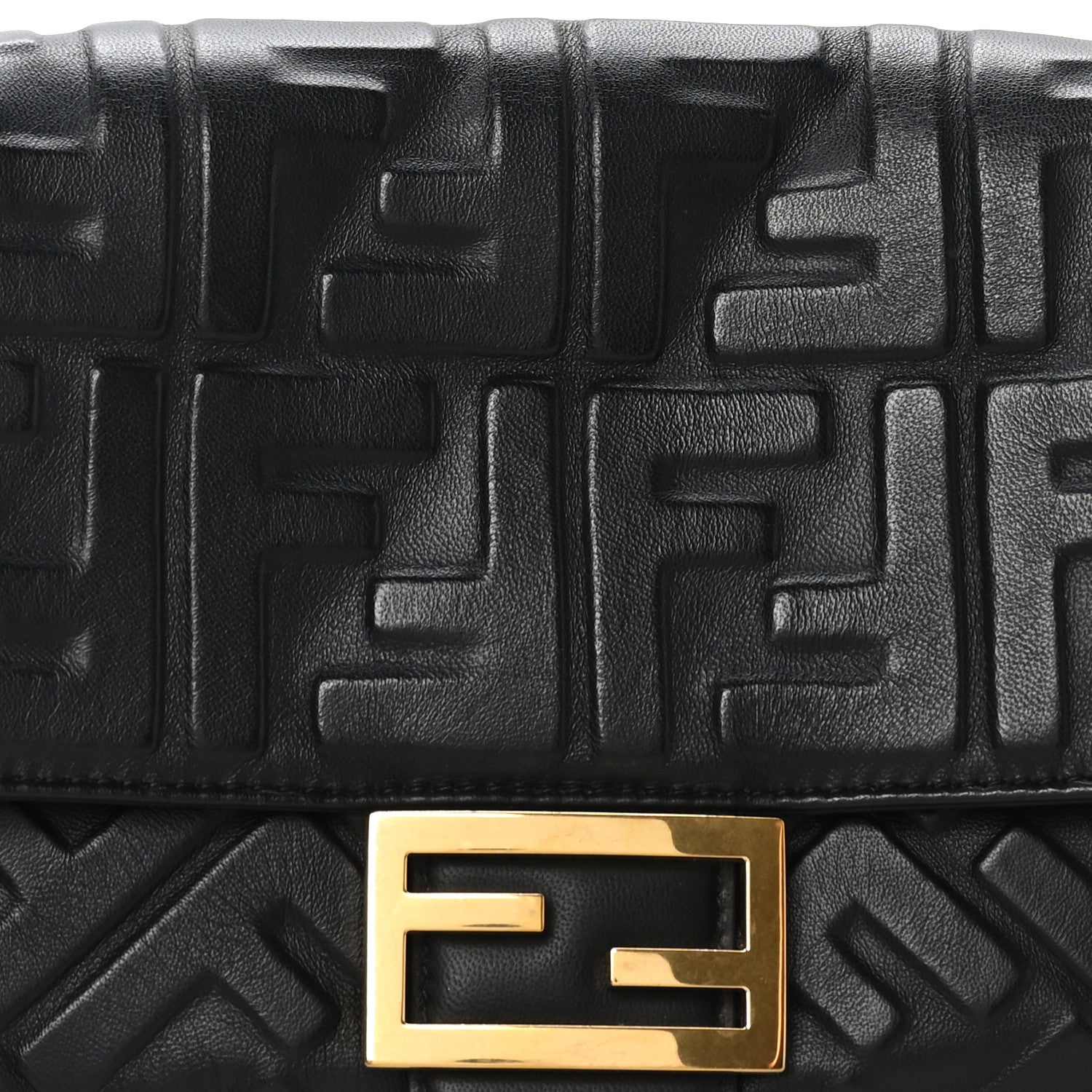 Nappa FF 1974 Embossed Baguette Black - Image 8