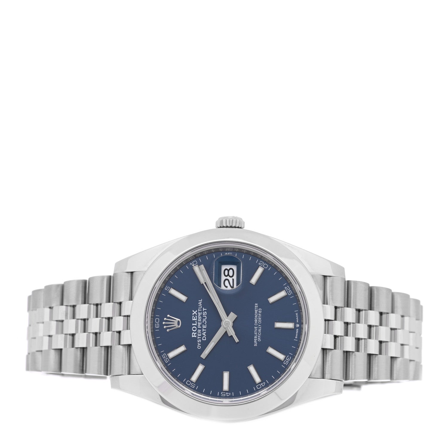 Stainless Steel 41mm Oyster Perpetual Datejust Watch Bright Blue 126300 - Image 2