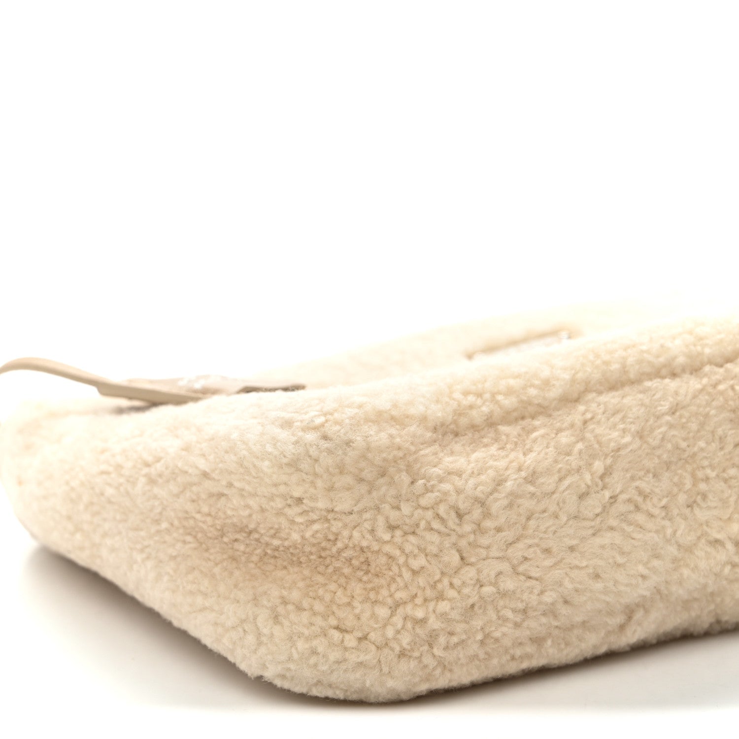 Shearling Mini Re-Edition 2000 Bag Ecru - Image 9