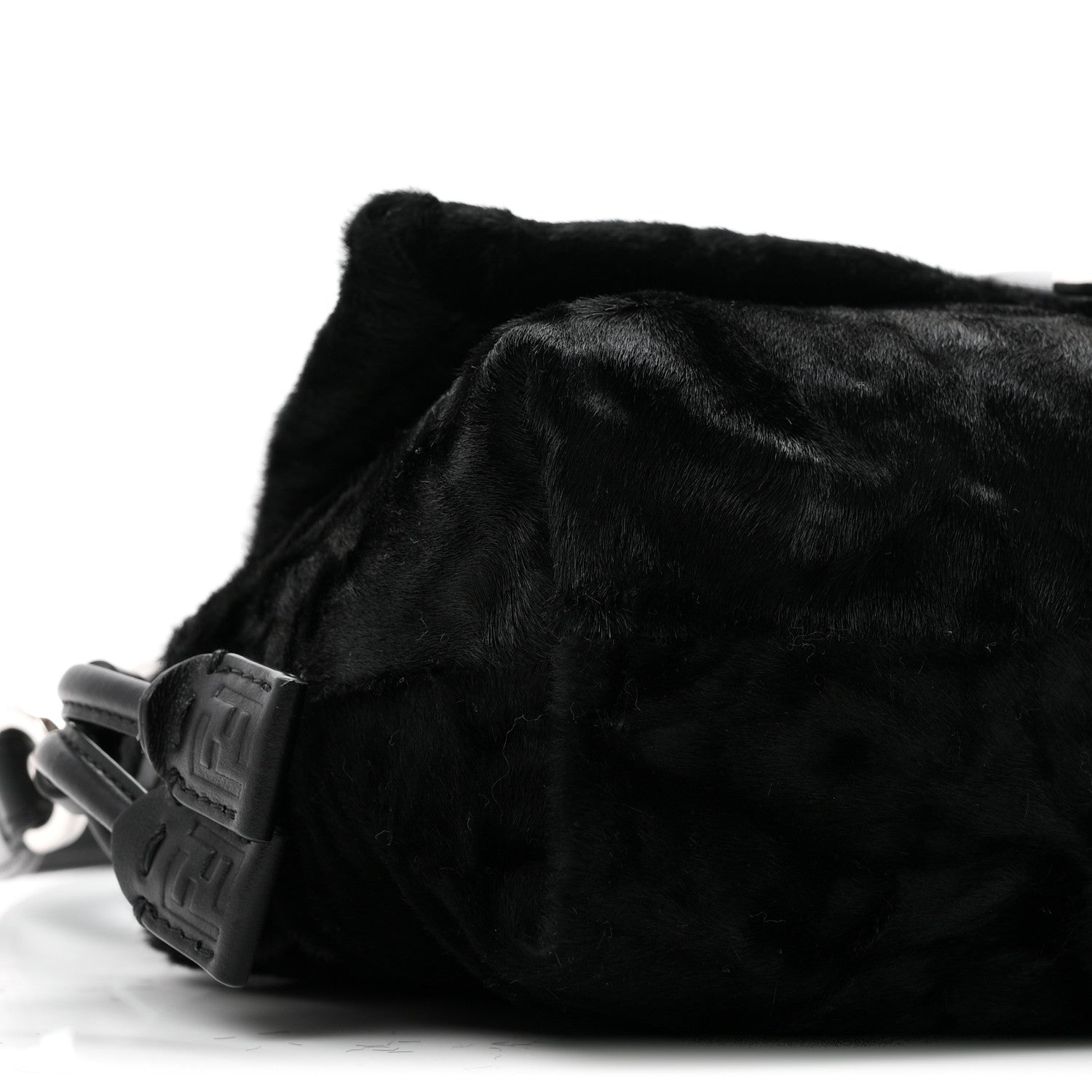 Calfskin Pony Effect Medium Soft Baguette Black - Image 15