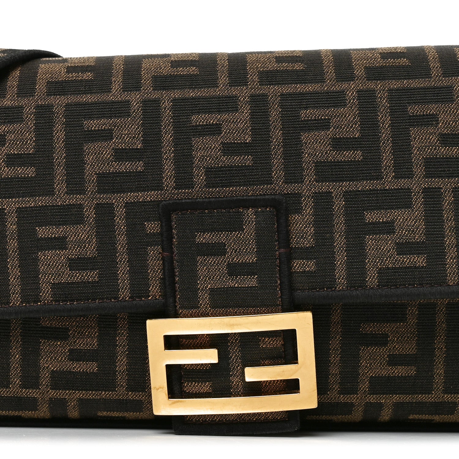 Fabric Jacquard FF 1974 Medium Baguette Tobacco Moro Black - Image 8