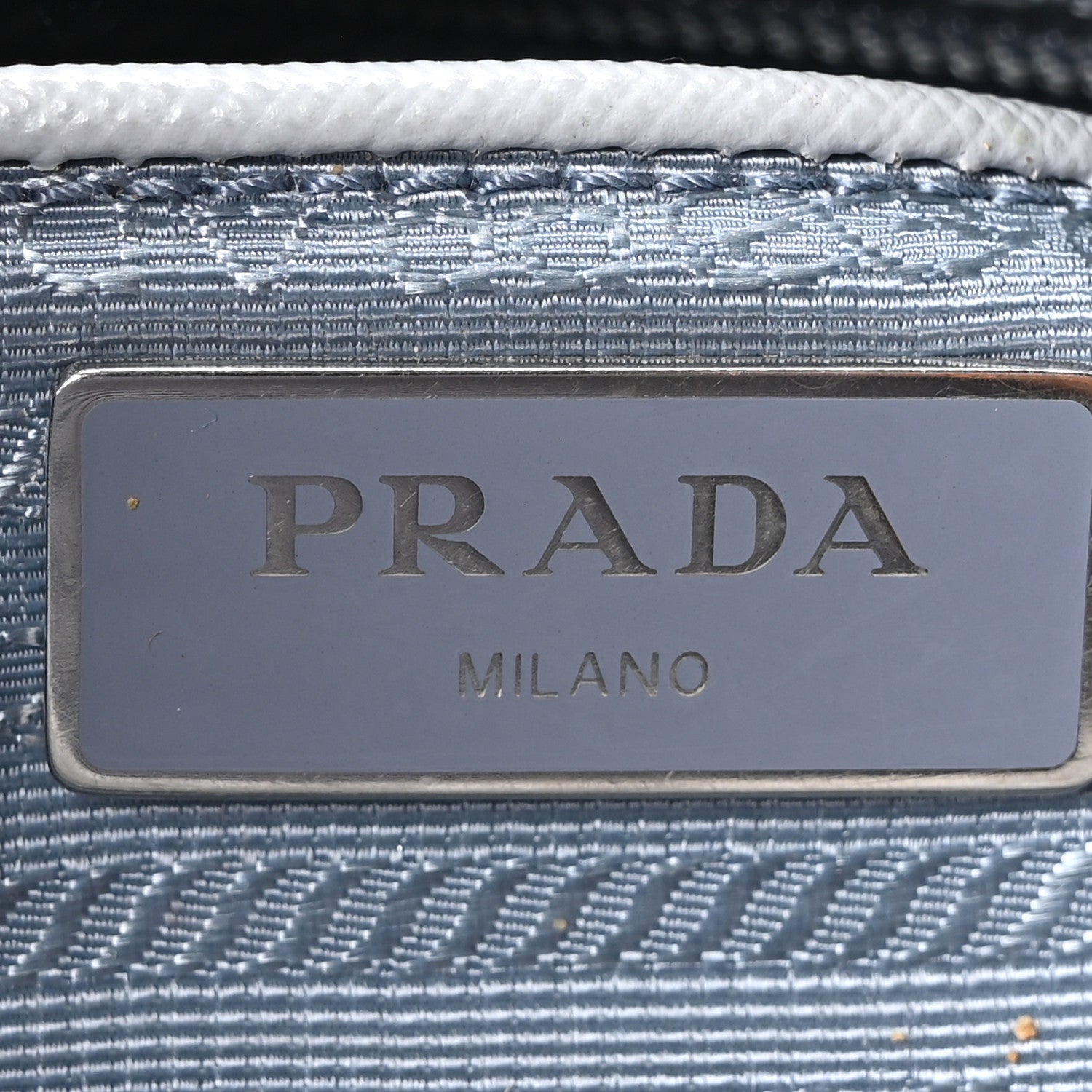 Re-Nylon Vela Saffiano Pocket Double Buckle Messenger Shoulder Bag Fiordaliso - Image 6