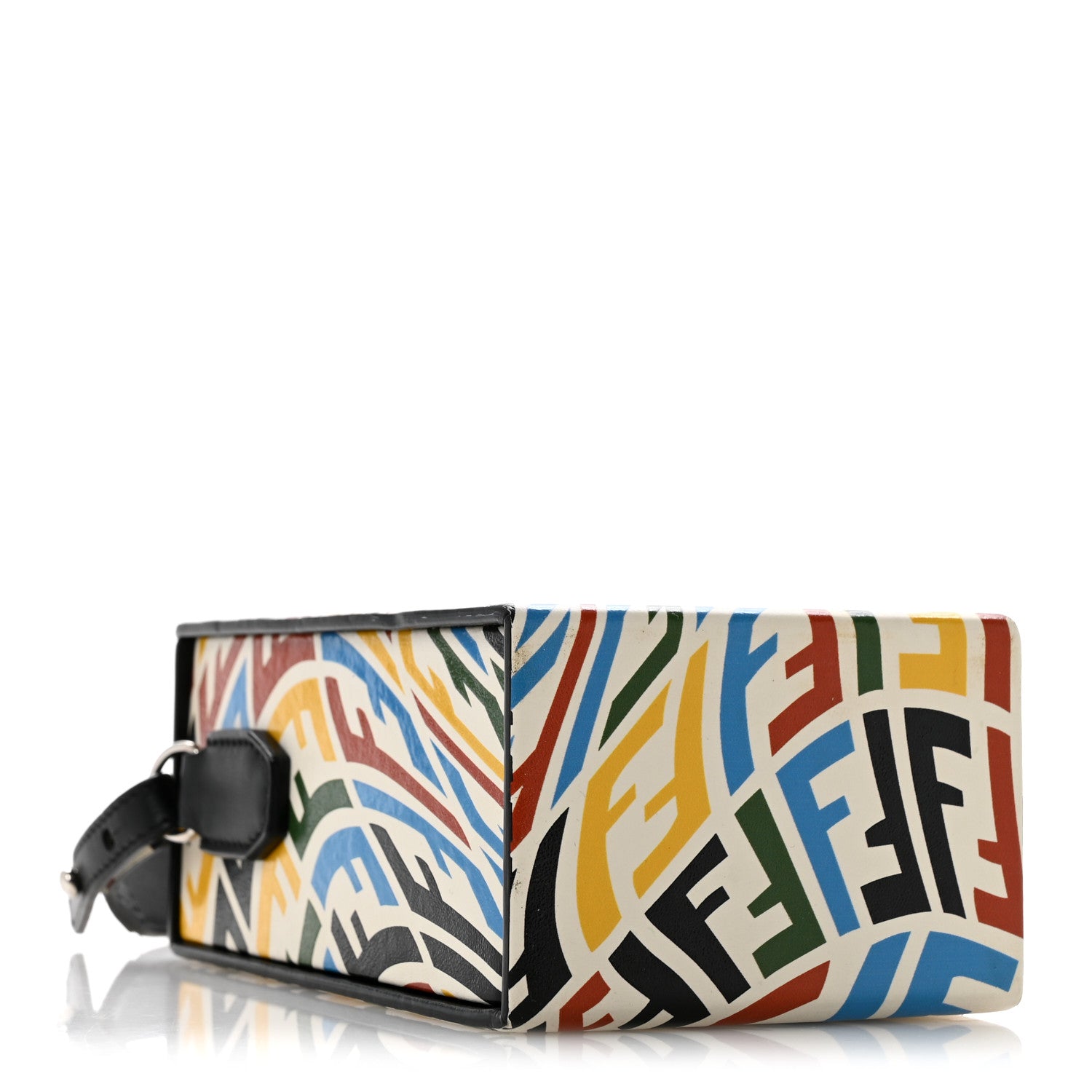 X SARAH COLEMAN Vitello Grace Light FF Vertigo Box Bag White Ice Multicolor - Image 4