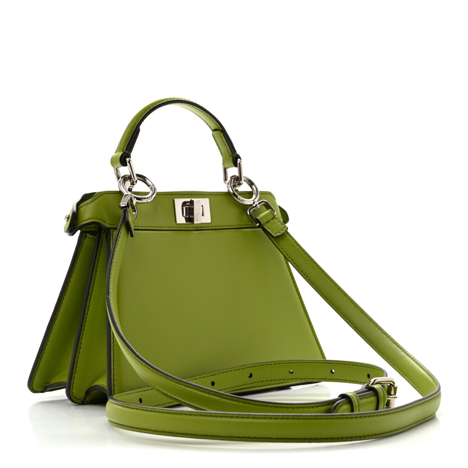 Shiny Nappa Petite Peekaboo I SEE U Satchel Verde Mela - Image 3
