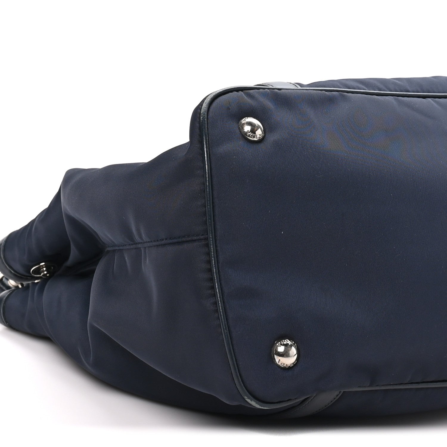 Tessuto Nylon Soft Calf Small Tote Blue - Image 8