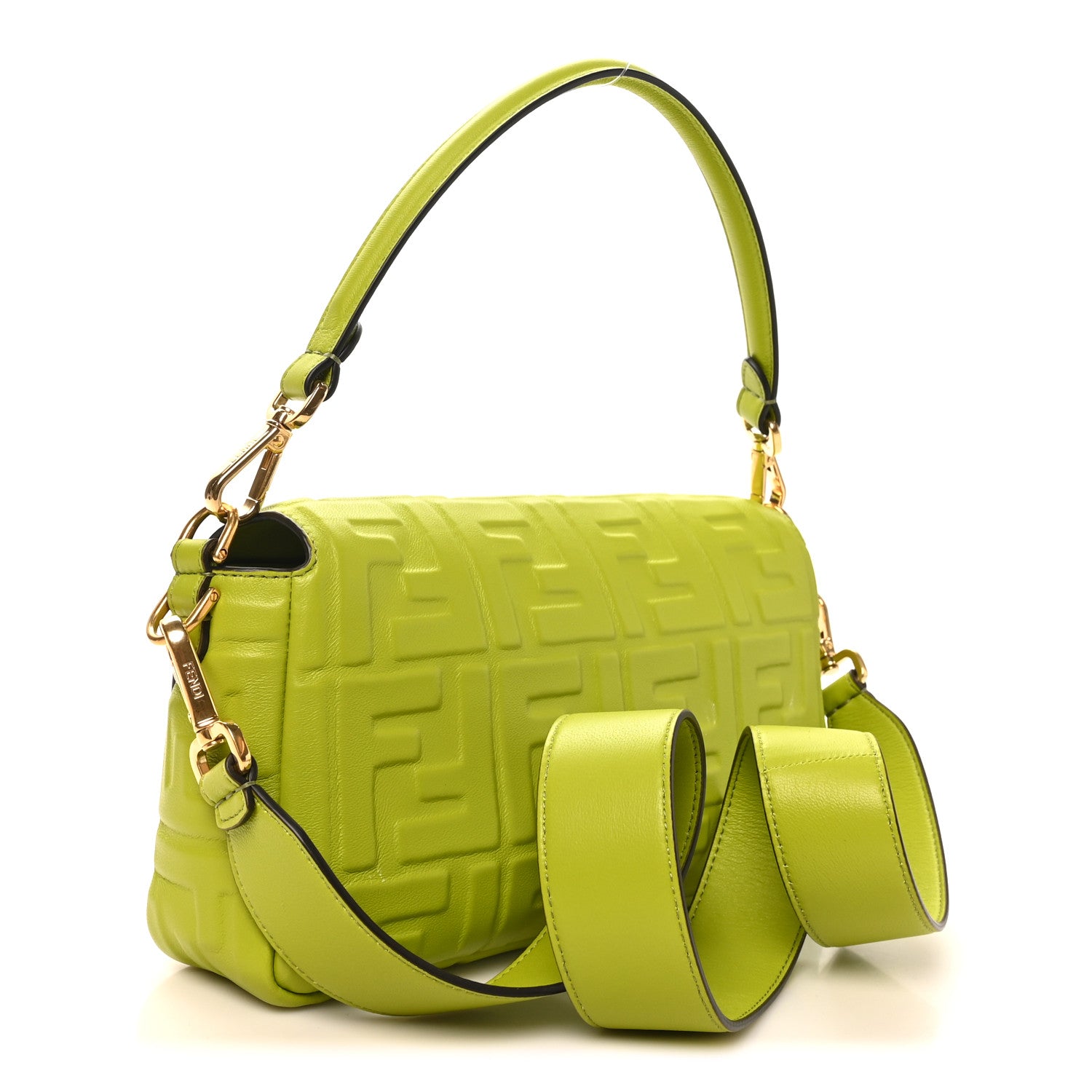Nappa FF 1974 Embossed Baguette Wasabi - Image 3