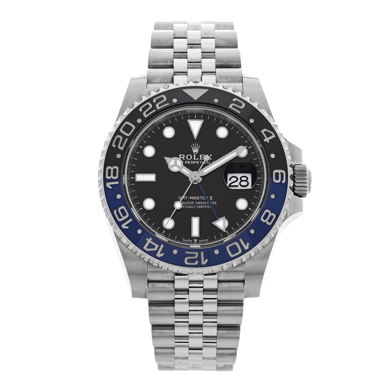 Stainless Steel 40mm Oyster Perpetual Date GMT Master Ⅱ Batgirl Watch 126710BLNR