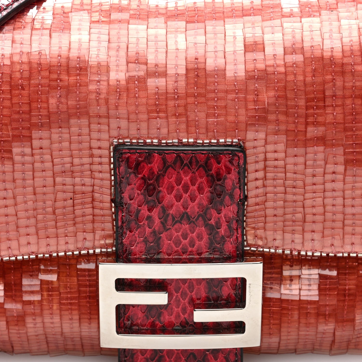 Sequin Snakeskin Re-Edition Baguette Pink - Image 7