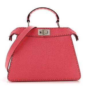 Cuoio Roma Sellerissima Nappa Sintetica Tape Stitch Small Peekaboo I SEE U Satchel Pink Dalia