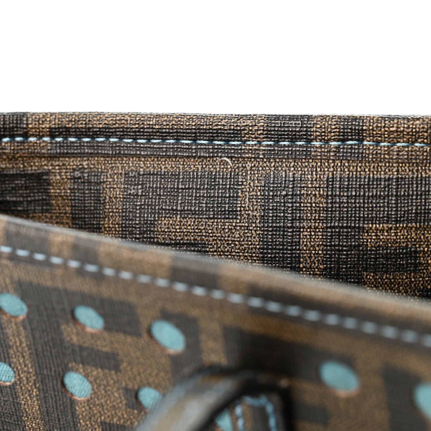 Zucca Spalmati Vitello FF Mini Roll Tote Tobacco Pavone - Image 11
