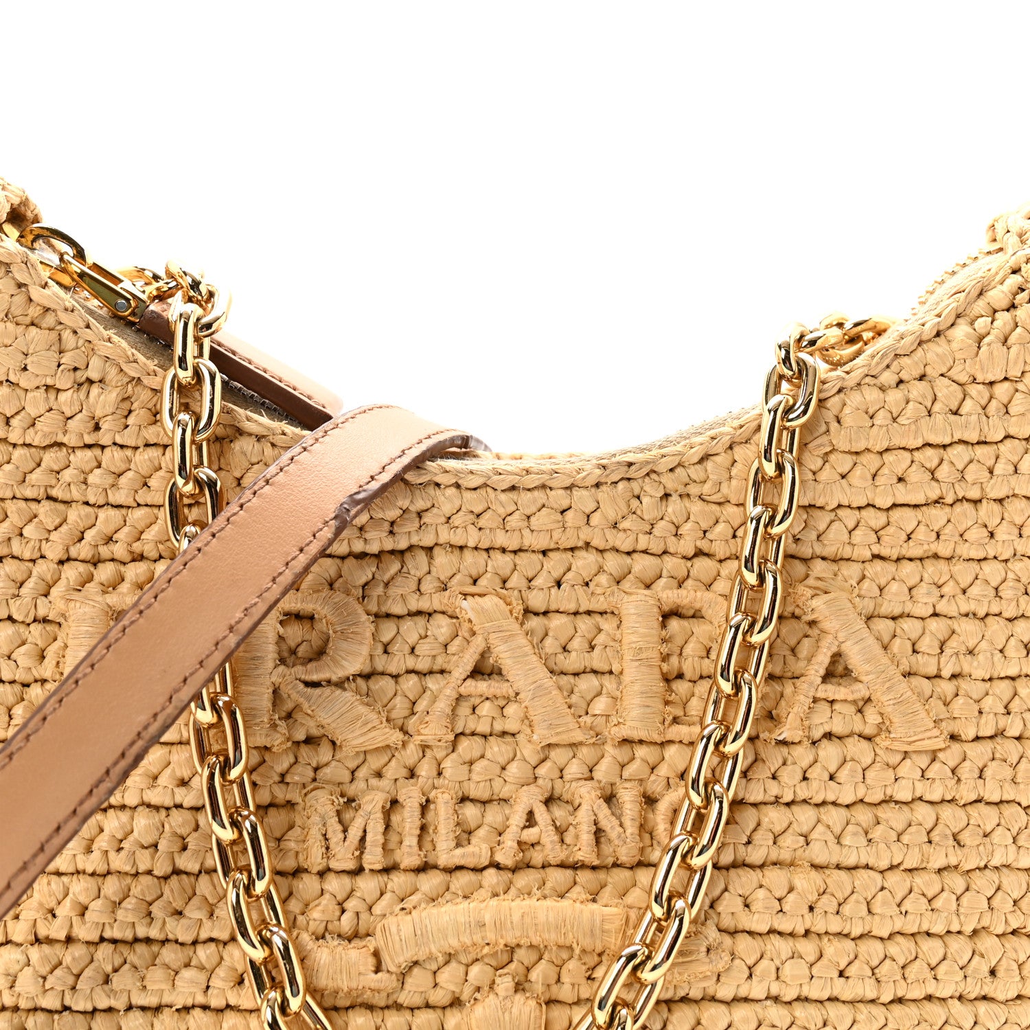 Yarn Raffia Effect Crochet Mini Re-Edition 2000 Shoulder Bag Naturale - Image 7