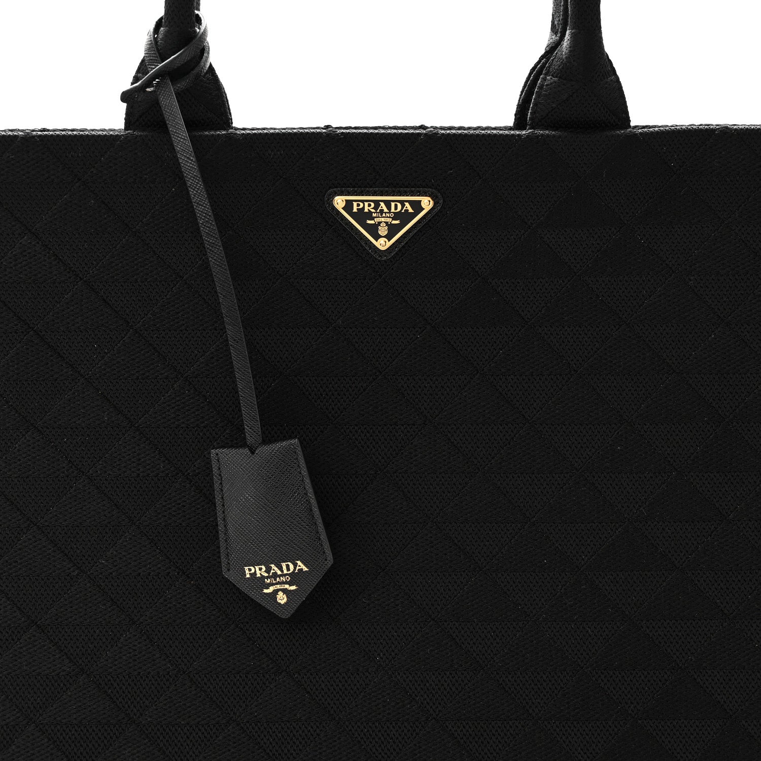 Jacquard Saffiano Triangolo Symbole Embroidered Large Tote - 图片 7