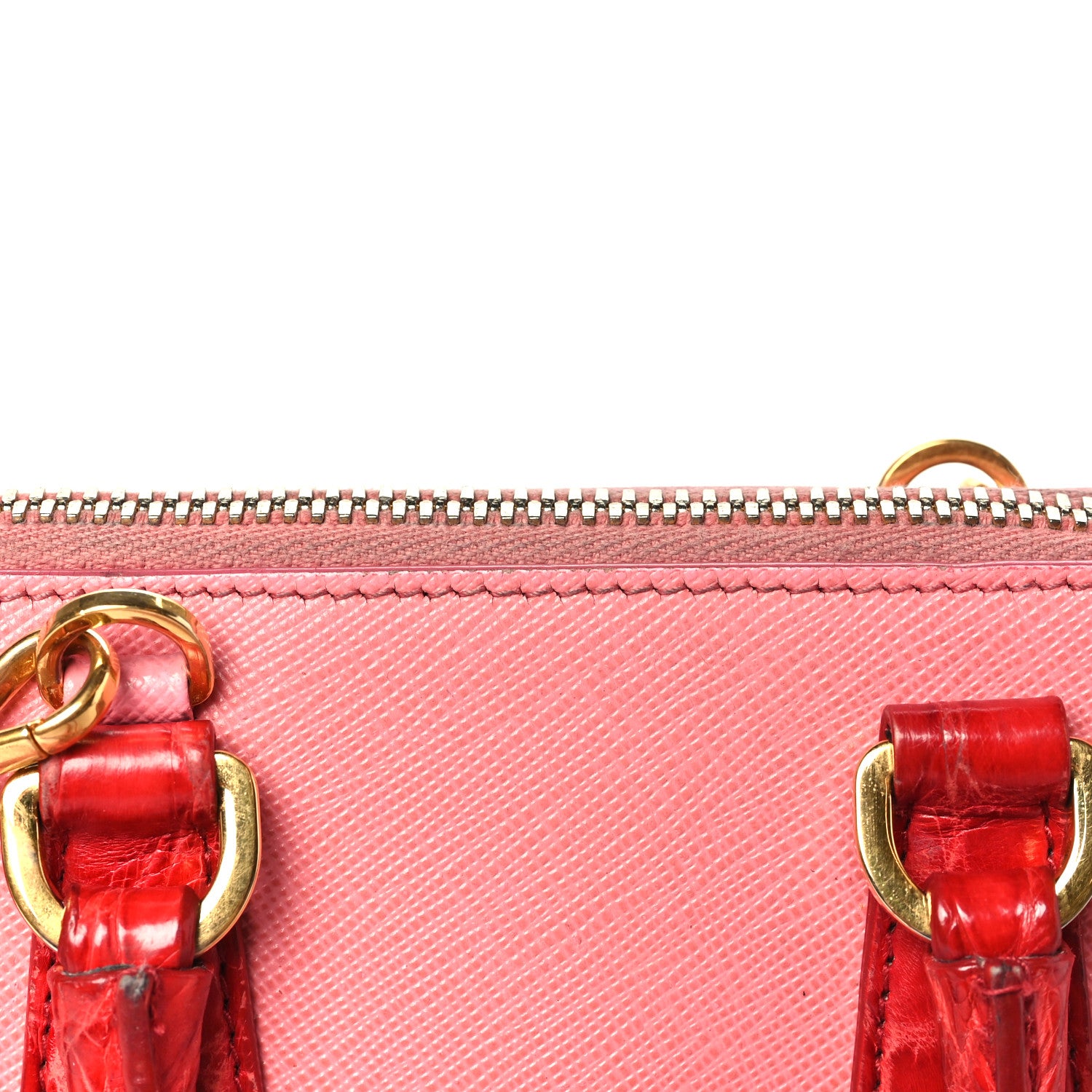 Saffiano Lux Crocodile Mini Promenade Tote Fuoco Begonia - Image 11