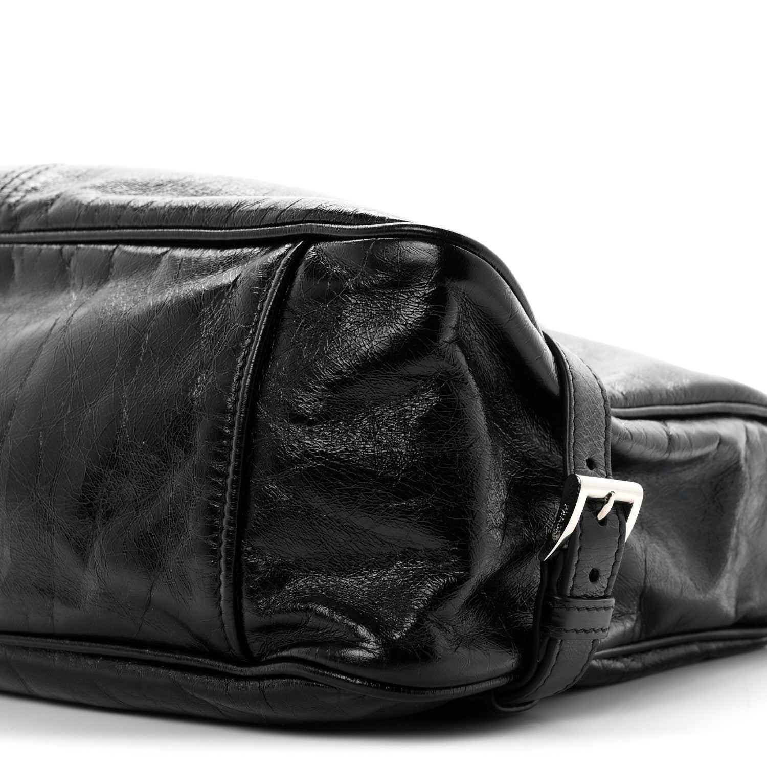 Vitello Shine Shoulder Bag Black - Image 9