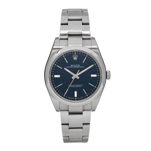 Stainless Steel 39mm Oyster Perpetual Watch Blue 114300