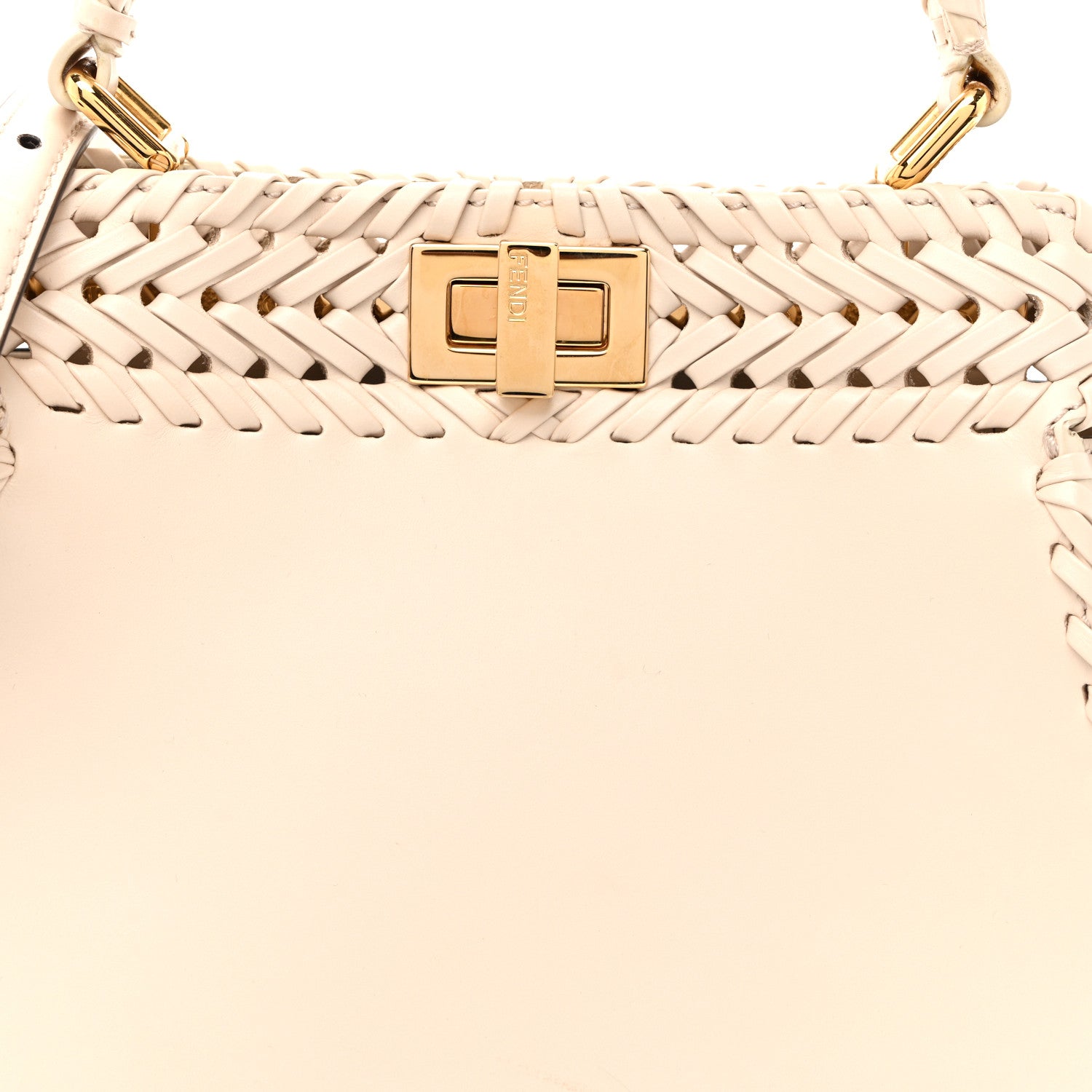 Nappa Interlace Mini Peekaboo Iconic Satchel Camelia - Image 8
