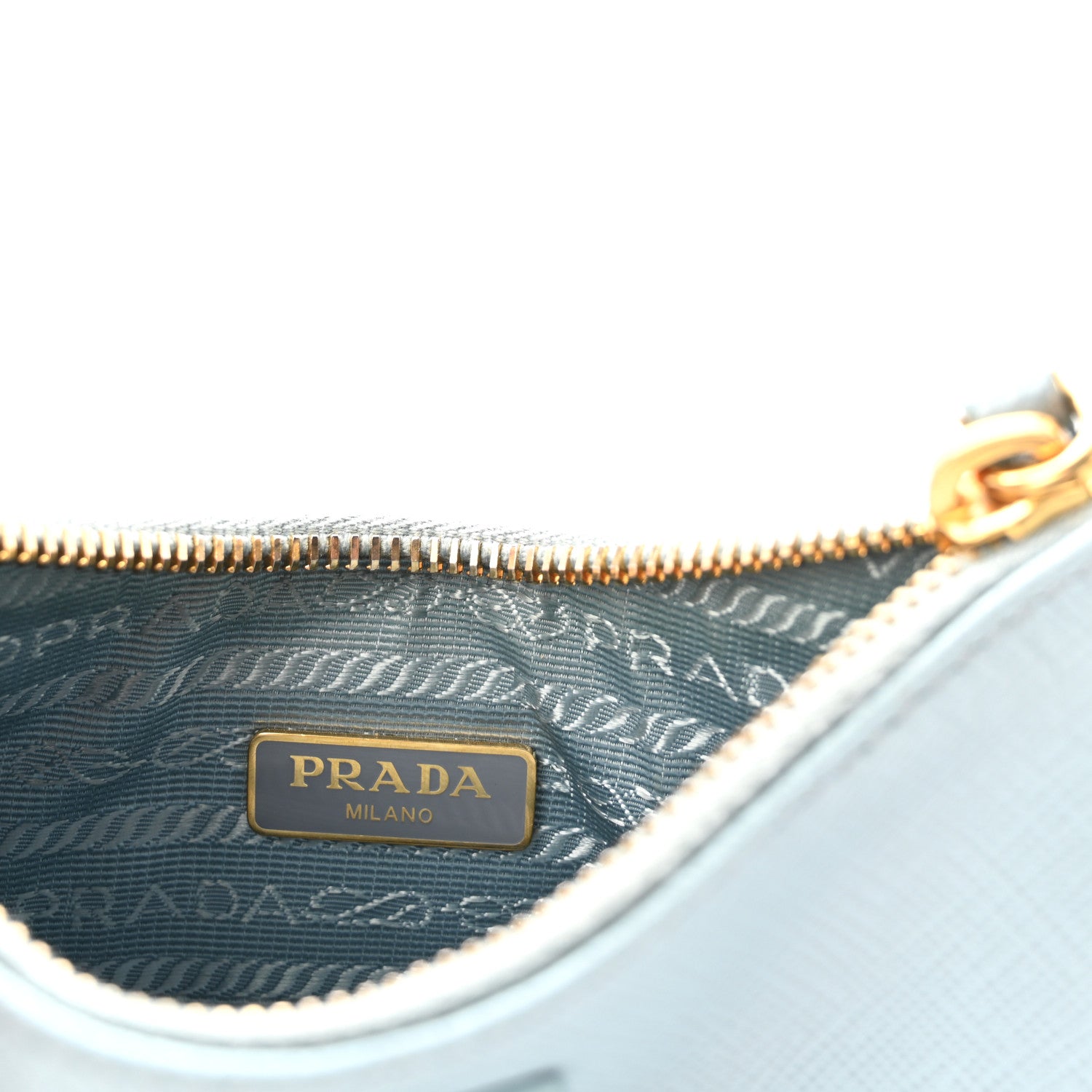 Saffiano Lux Re-Edition 2005 Mini Shoulder Bag Celeste - Image 6
