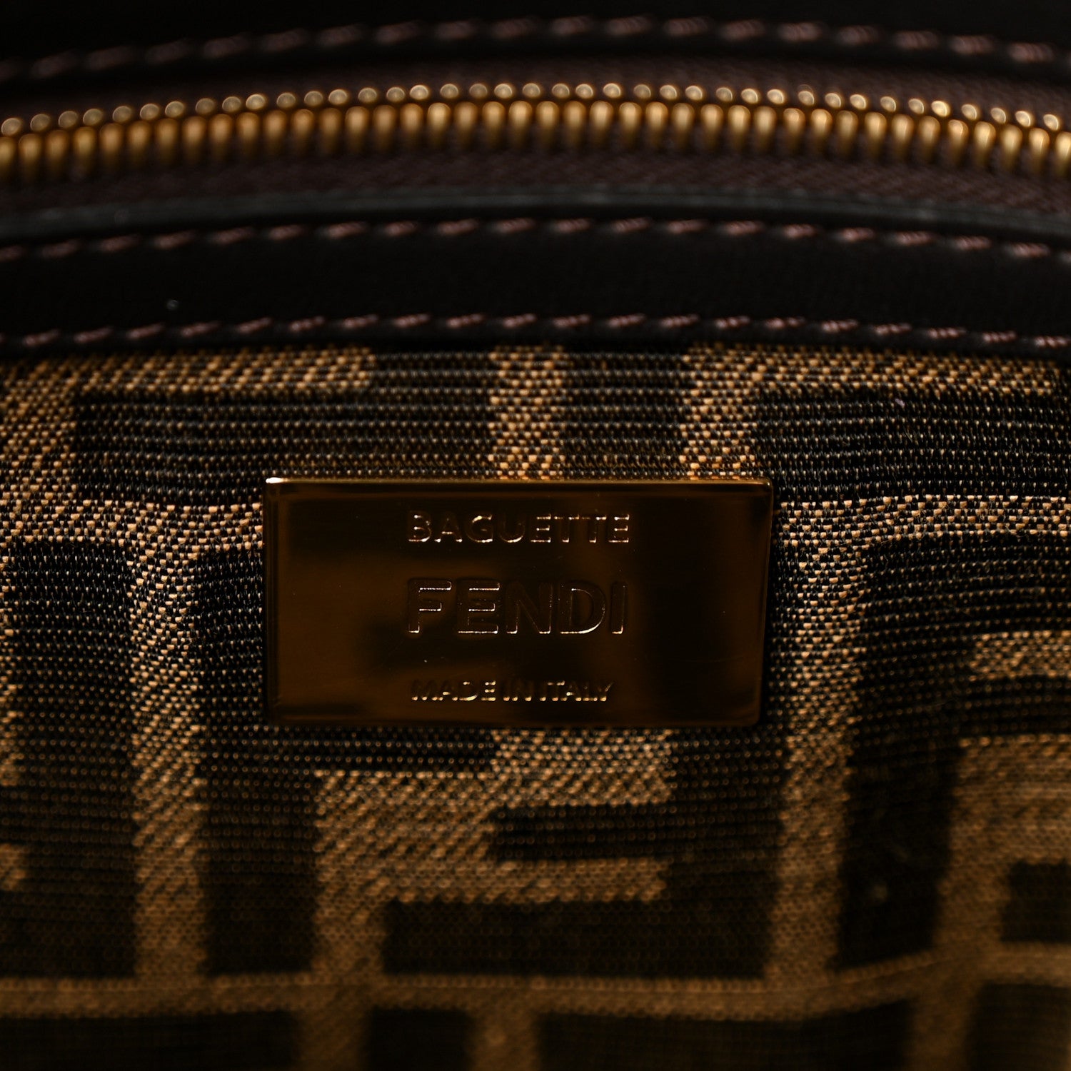 Fabric Jacquard FF 1974 Medium Baguette Tobacco Moro Black - Image 6