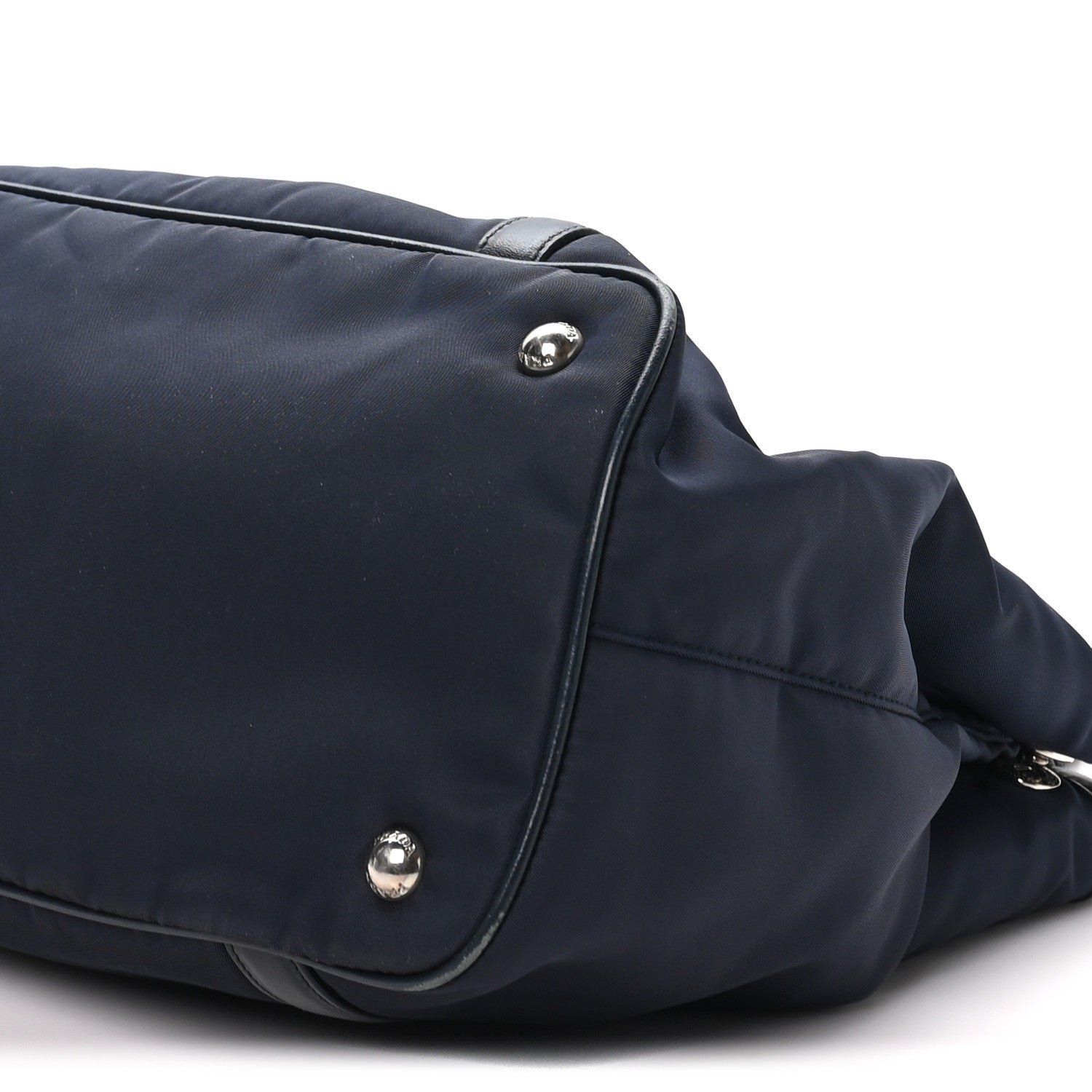 Tessuto Nylon Soft Calf Small Tote Blue - Image 9