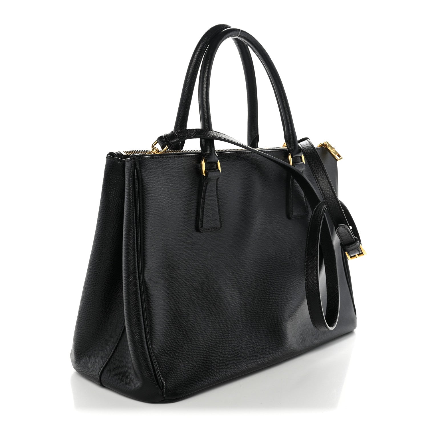 Saffiano Medium Galleria Double Zip Tote Black - Image 3