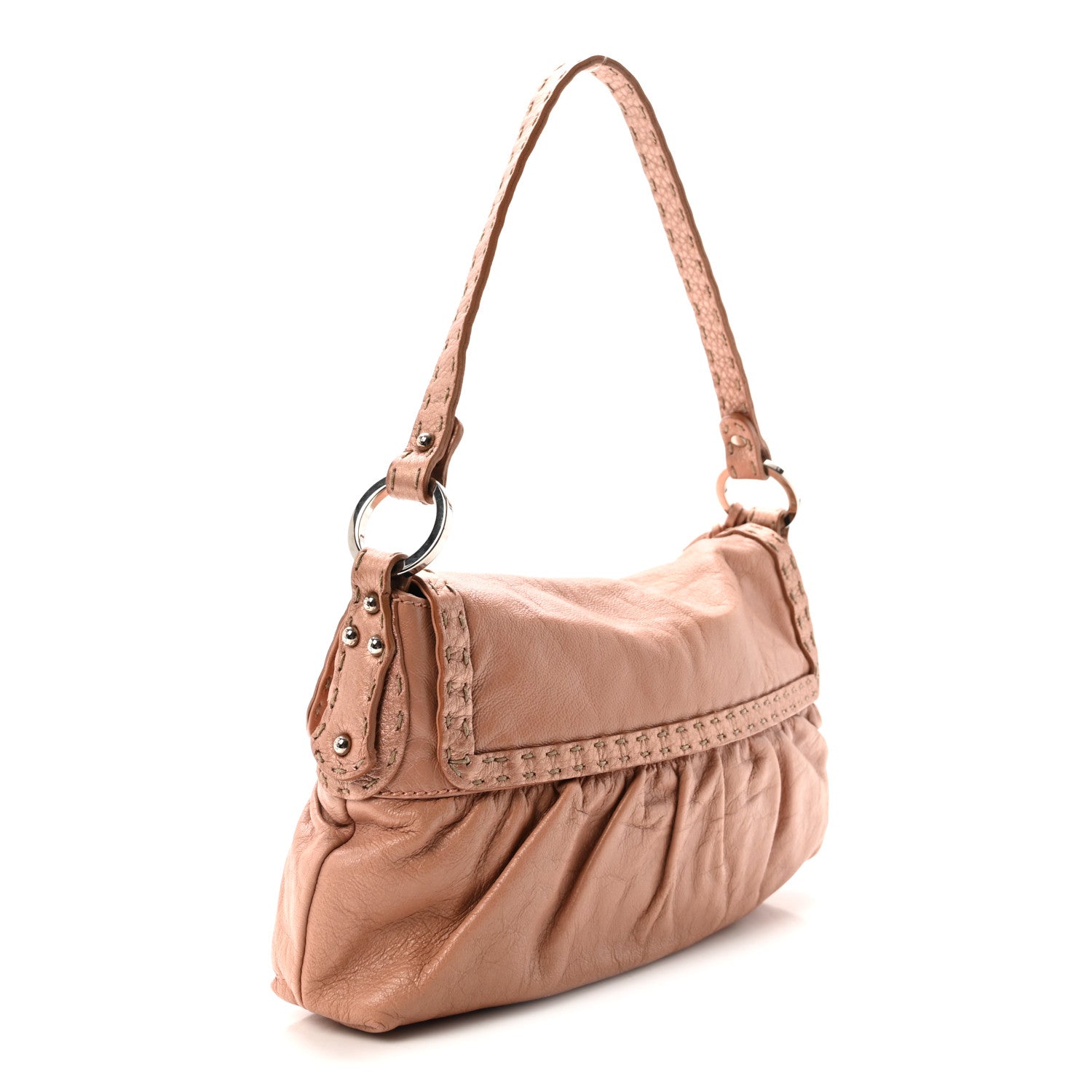 Calfskin Selleria Small Chef Shoulder Bag Bois De Rose - Image 3