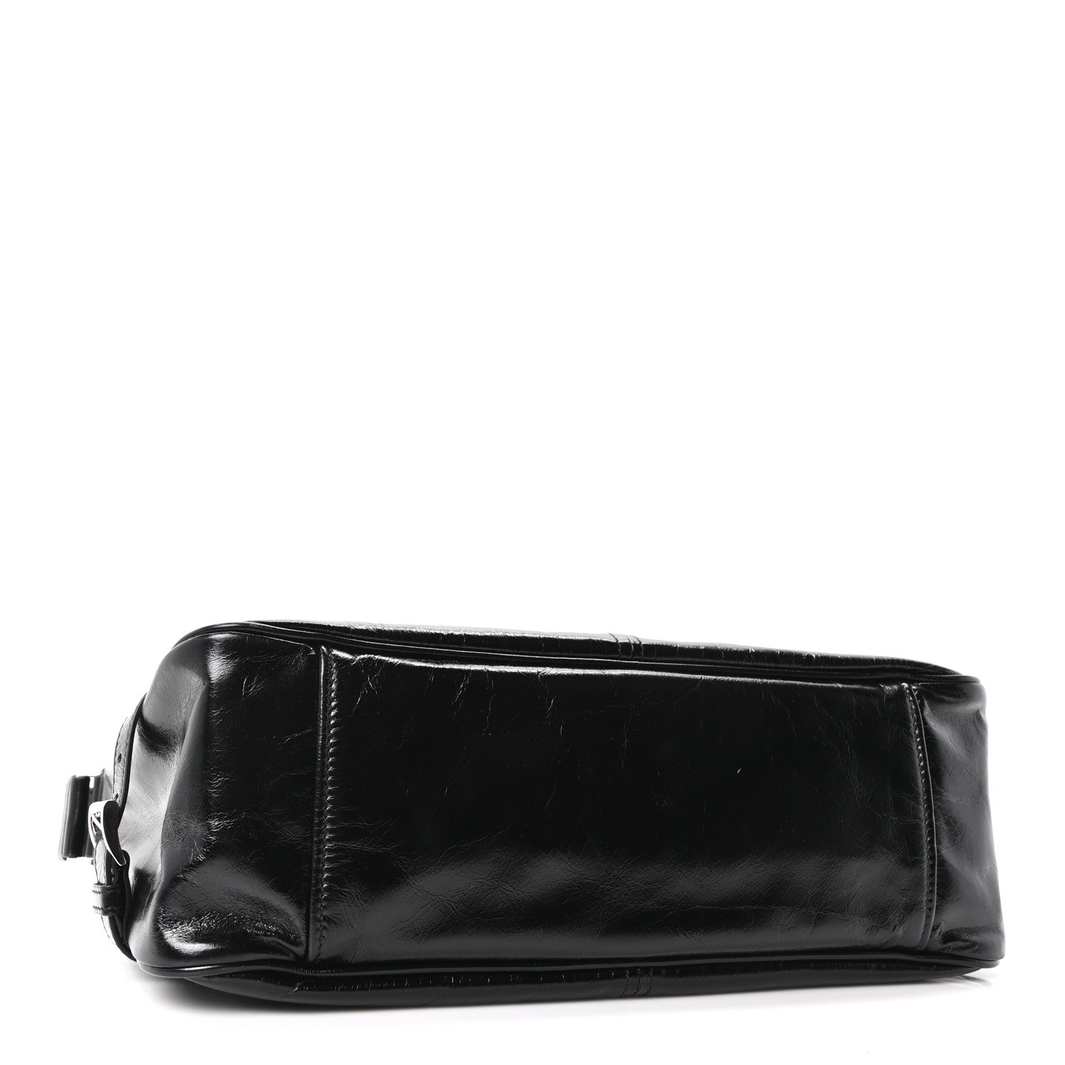 Vitello Shine Shoulder Bag Black - Image 4