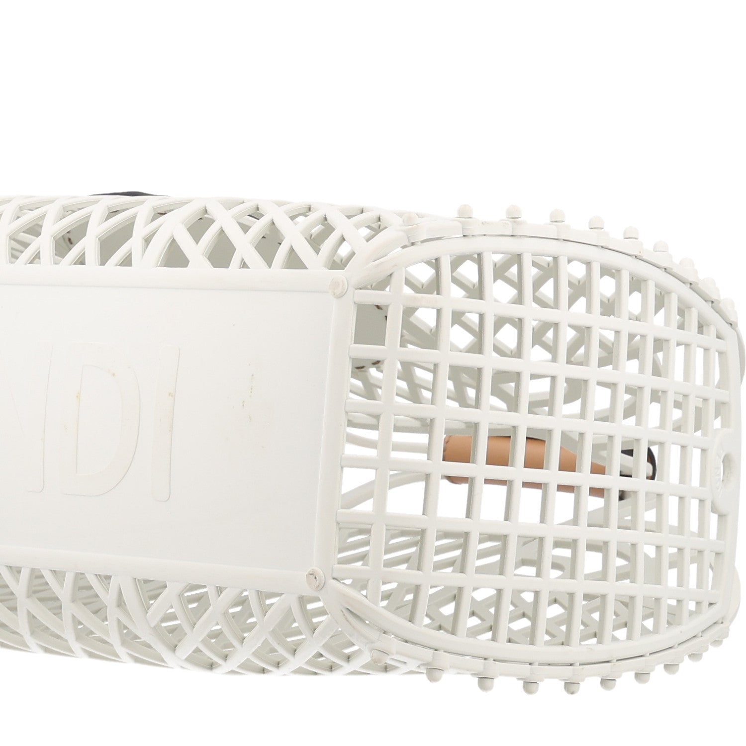 Recycled Plastic Vitello Liberty Matte Medium Fendi Basket White Ice Miele Scuro - Image 10