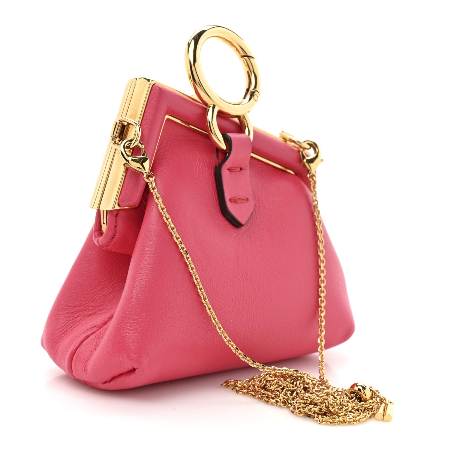 Shiny Nappa Nano Fendi First Bag Charm Lampone - Image 3